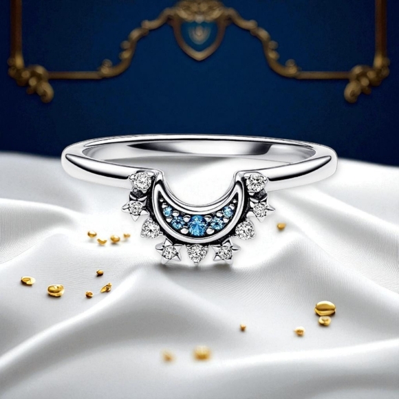 ๐๏ธEnchanting Trending Celestial Sun & Moon S925 Sterling Silver Zirconia Rings - Picture 11 of 17
